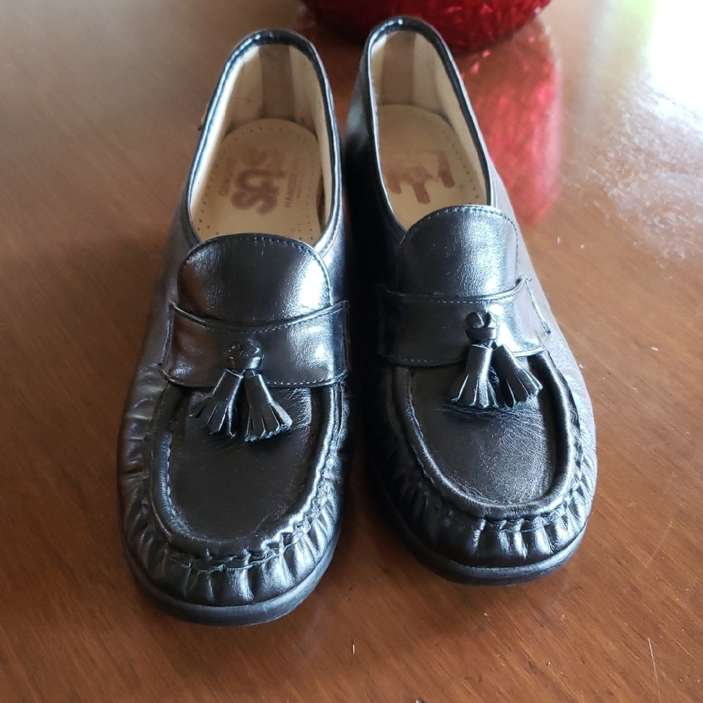 SAS Black Leather Tassel Loafer